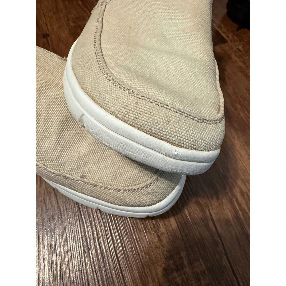 Huk Brewster Mens Beige Canvas Slip On Fishing Deck Shoes H8012000250 Size 10